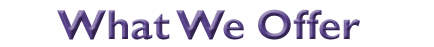 What We Offer